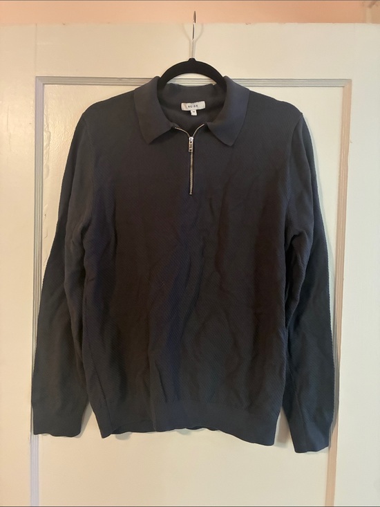 Reiss Other - Reiss Men's Charcoal Zip Polo Sweater